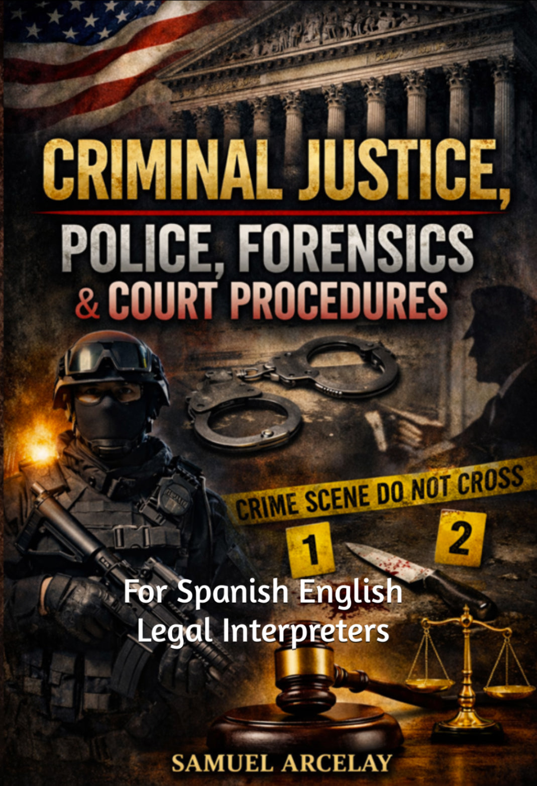 Courtroom Scenarios and Legal Terminology: Statutes, Crimes, and Legal Procedures with Dramatic Courtroom Dialogue (English Spanish)