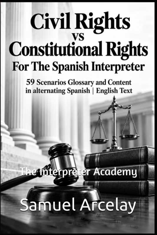 Civil Rights vs Constitutional Rights For The Spanish Interpreter 59 legal scenarios by Samuel Arcelay for The Interpreter Academy buy on Amazon FREE SHIPPING FREE RETURNS 